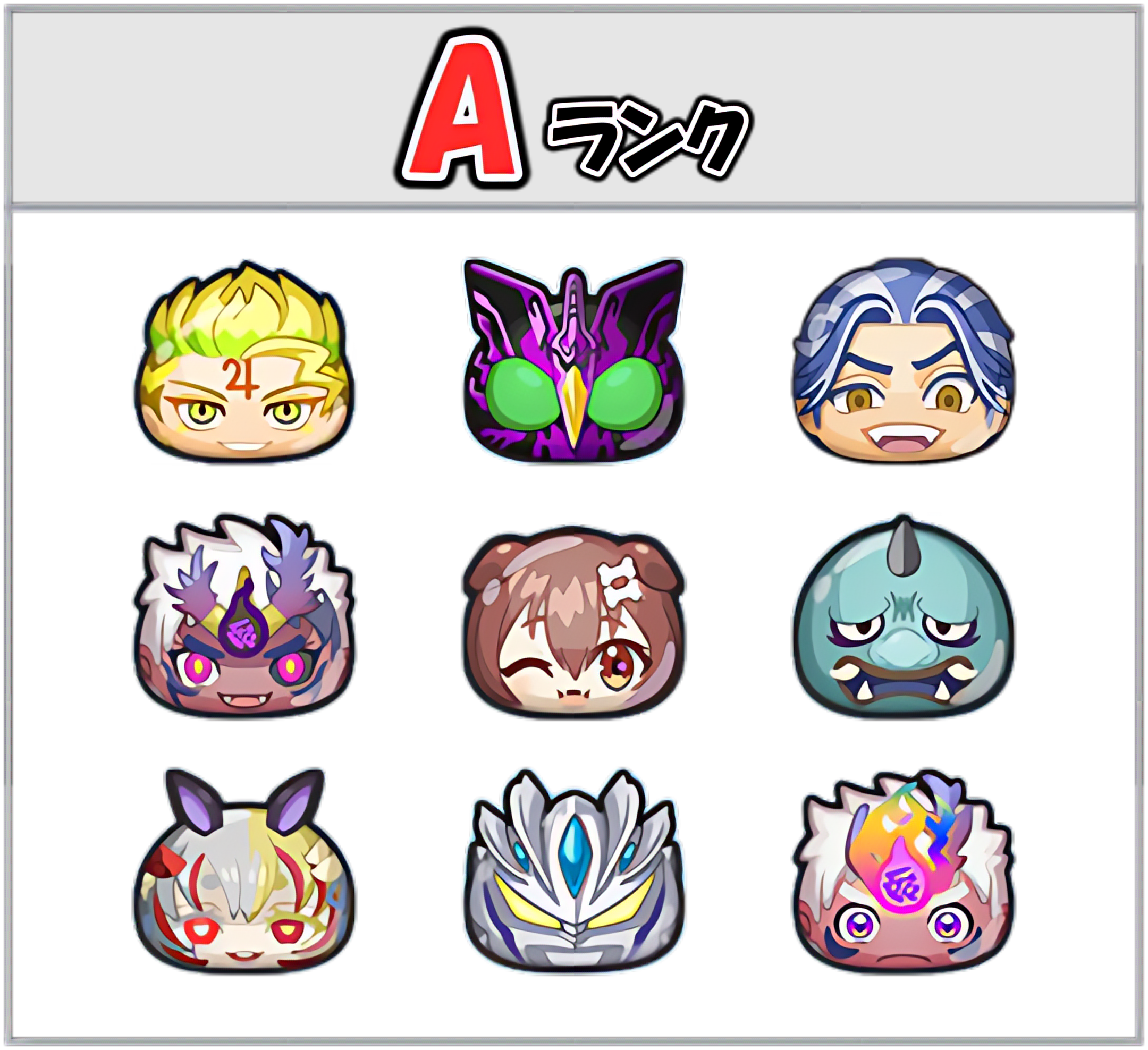 ゴーケツ最強ランキングAのキャラ