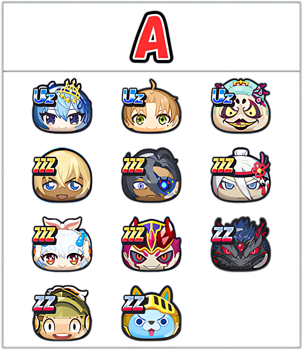 ウスラカゲ最強ランキングAのキャラ