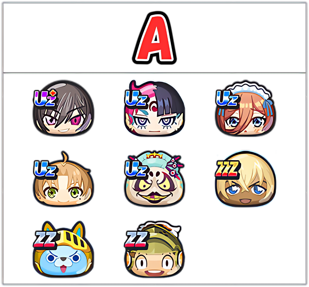 ウスラカゲ最強ランキングAのキャラ