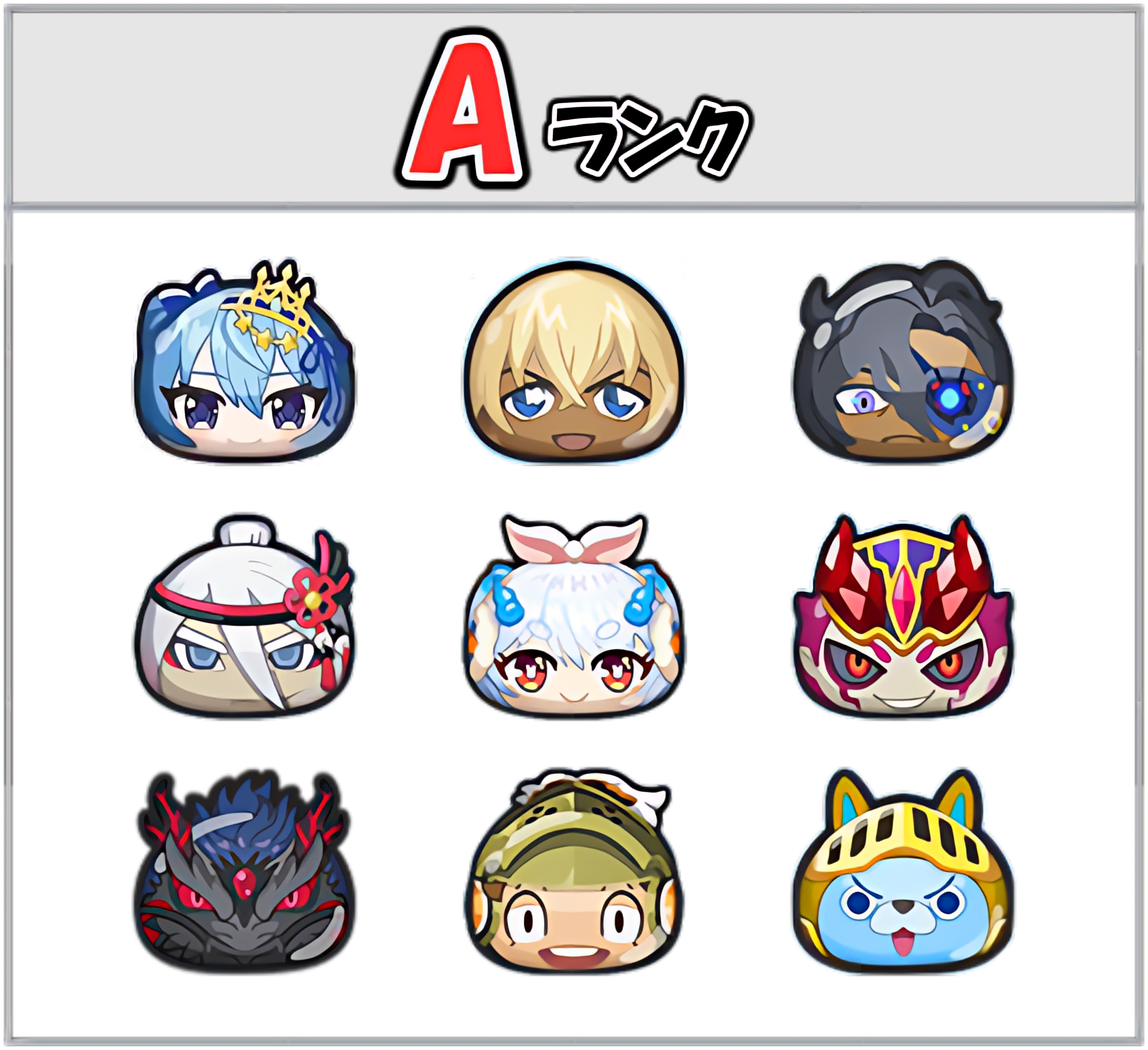 ウスラカゲ最強ランキングAのキャラ