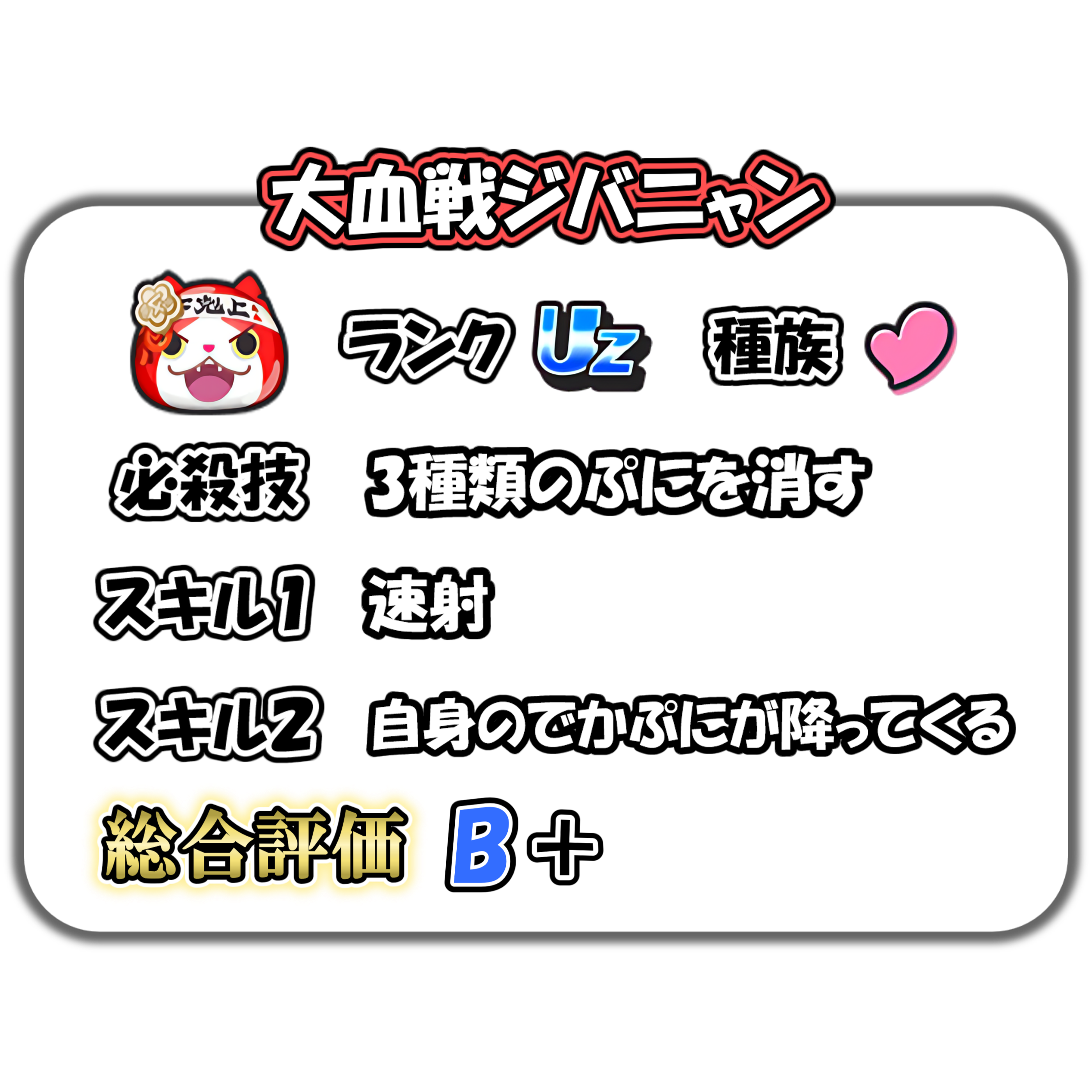 大血戦ジバニャンの解説